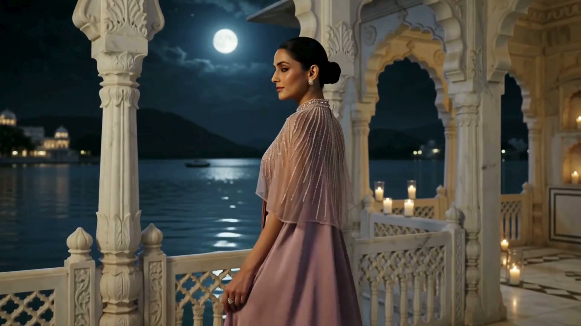 House of R couture portrait against a city skyline